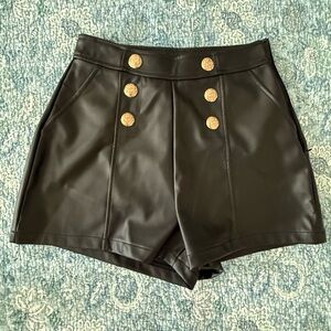 Ci Sono Faux leather shorts